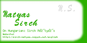 matyas sirch business card